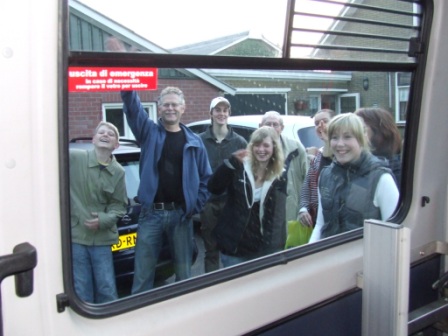 De laatste foto vanuit de taxi, waarmee we naar Schiphol werden gebracht